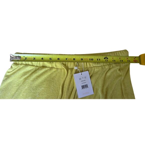 NWT Andie The Crop Pant Yellow/Green Size Small Lounge Terry  Cloth - Picture 6 of 9